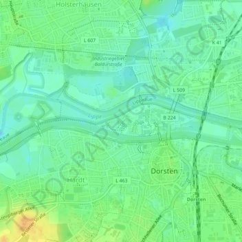 Carte topographique Altendorf, altitude, relief