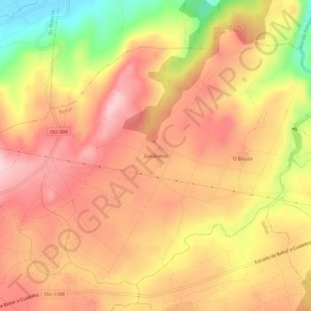 Carte topographique Garabelos, altitude, relief