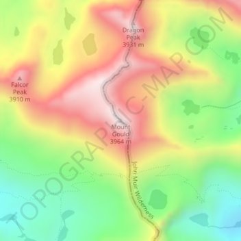 Carte topographique Mount Gould, altitude, relief