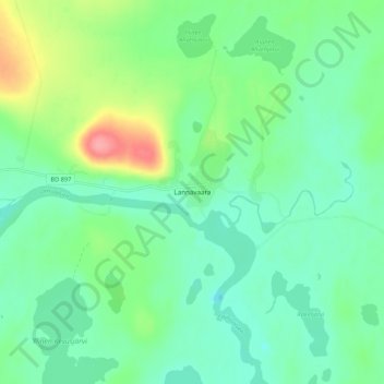 Carte topographique Lannavaara, altitude, relief