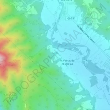 Carte topographique Font de can Verdaguer, altitude, relief