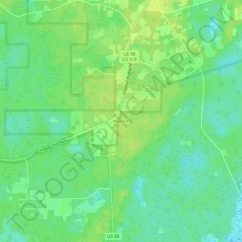 Carte topographique Medart, altitude, relief