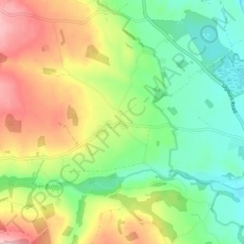 Carte topographique Fearby Cross, altitude, relief