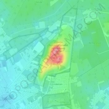 Carte topographique Terril Zolder, altitude, relief