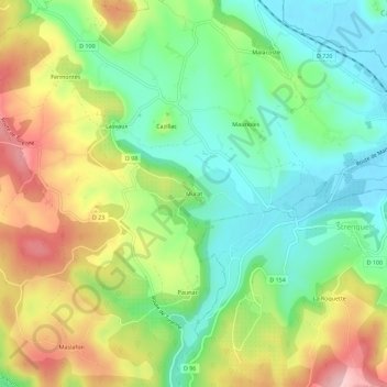 Carte topographique Murat, altitude, relief