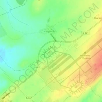 Carte topographique Marguerite, altitude, relief