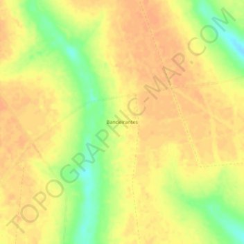 Carte topographique Bandeirantes, altitude, relief
