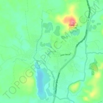 Carte topographique Tronoh, altitude, relief