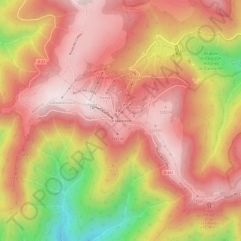 Carte topographique Markstein, altitude, relief