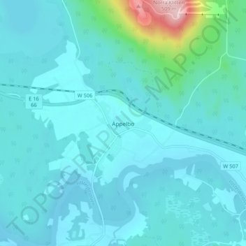 Carte topographique Äppelbo, altitude, relief