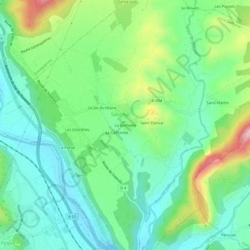 Carte topographique La Rochette, altitude, relief