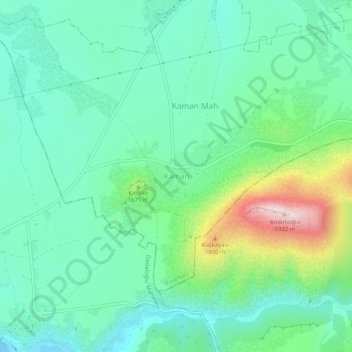 Carte topographique Kaman, altitude, relief