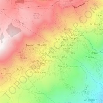 Carte topographique Ayaten, altitude, relief