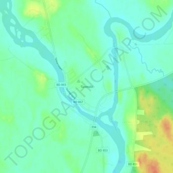 Carte topographique Tärendö, altitude, relief