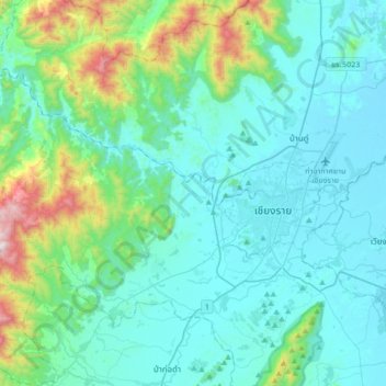 Carte topographique ดอยฮาง, altitude, relief