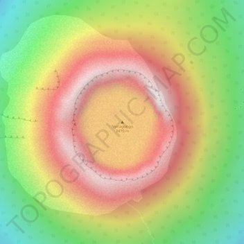 Carte topographique Nyiragongo, altitude, relief