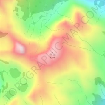 Carte topographique Ghost Peak, altitude, relief