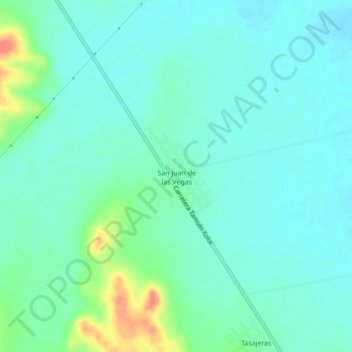 Carte topographique San Juan de las Vegas, altitude, relief