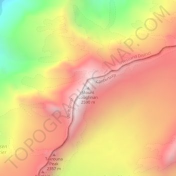 Carte topographique Mount Loughnan, altitude, relief