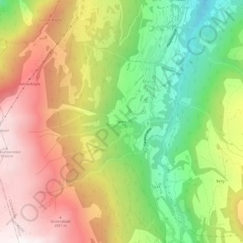 Carte topographique Spina, altitude, relief