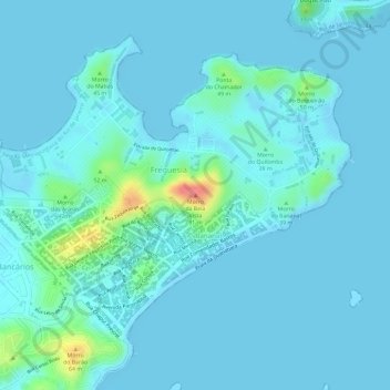 Carte topographique Morro da Bela Vista, altitude, relief