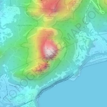 Carte topographique Pedra da Gávea, altitude, relief