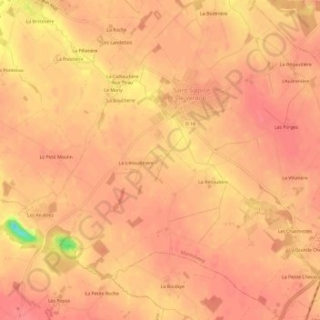 Carte topographique La Siffraire, altitude, relief