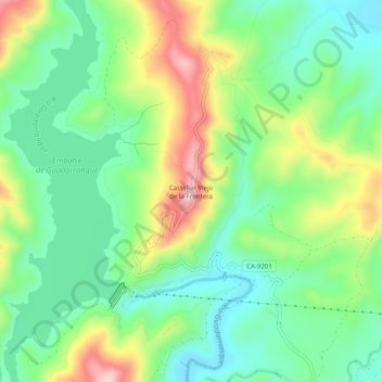 Carte topographique Castellar Viejo de la Frontera, altitude, relief
