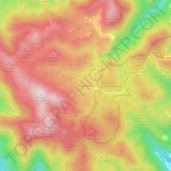 Carte topographique Montebibico, altitude, relief