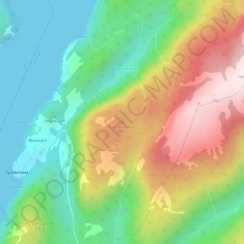 Carte topographique Kvernhusfjellet, altitude, relief