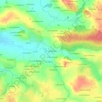 Carte topographique Le Haut Marquier, altitude, relief