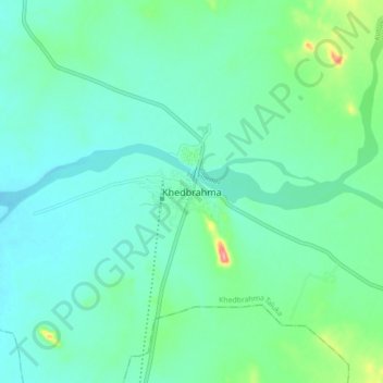 Carte topographique Khedbrahma, altitude, relief