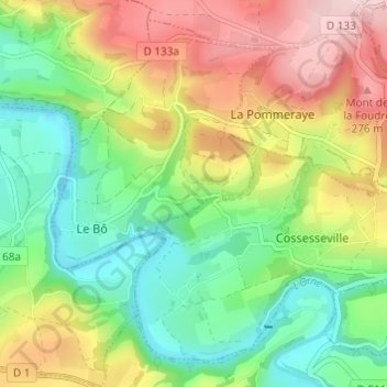 Carte topographique Mainboeuf, altitude, relief