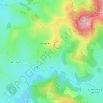 Carte topographique Picherotte, altitude, relief