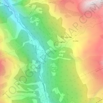 Carte topographique Spärwurzu, altitude, relief