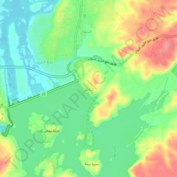 Carte topographique Shash, altitude, relief