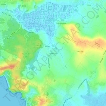 Carte topographique Le Berceau, altitude, relief