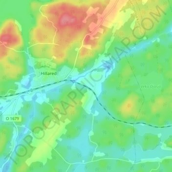 Carte topographique Veka, altitude, relief