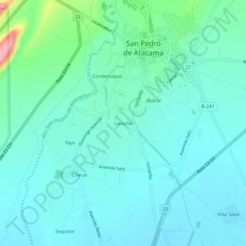 Carte topographique Larache, altitude, relief