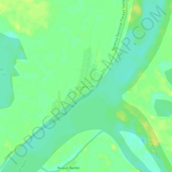 Carte topographique Juancito, altitude, relief