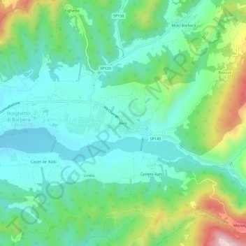 Carte topographique Persi, altitude, relief