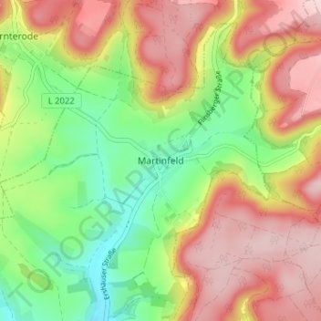 Carte topographique Martinfeld, altitude, relief