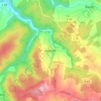 Carte topographique Heyroth, altitude, relief