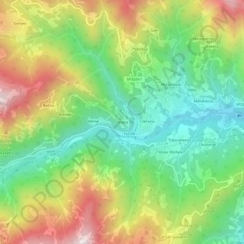 Carte topographique Venera, altitude, relief