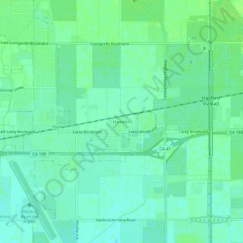 Carte topographique Hamblin, altitude, relief