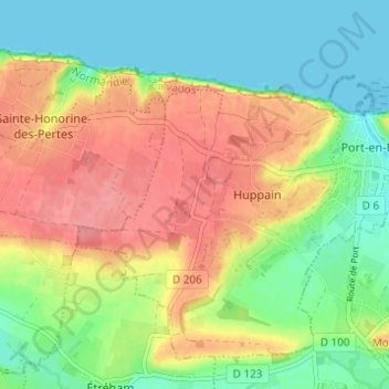 Carte topographique Villiers sur Port, altitude, relief