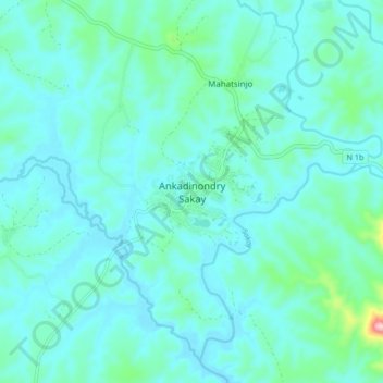 Carte topographique Ankadinondry Sakay, altitude, relief