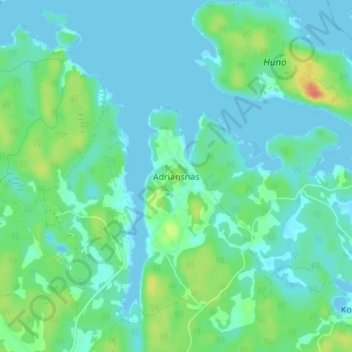 Carte topographique Adriansnäs, altitude, relief
