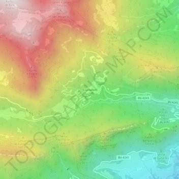 Carte topographique Espinalbet, altitude, relief