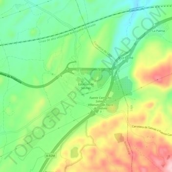 Carte topographique Salinas, altitude, relief